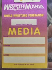 WWF WrestleMania XI 1995 Media Pass Credential TitanSports WWE Unused VERY  RARE picture