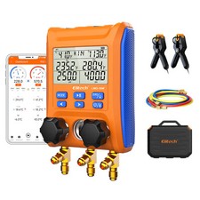 Elitech Digital Manifold Gauge 2-Way Valve AC Gauge LMG-10W App Control w/Hoses picture