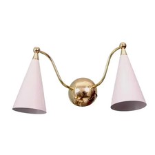 Mid Century Double Head Rare Brass Wall Lamp Italian Lighting Fixture Sconce Spu picture