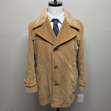Vintage 60s 70s Cresco Puritan Corduroy Sherpa Car Coat Jacket Size 40 Disco picture