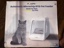 PawsPik Automatic Microchip RFID Cat Feeder, 16-Cup, White, App Controlled picture