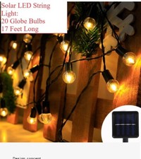 Solar String Light 20 LED Bulbs 17ft Patio Party Yard Wedding Waterproof Outdoor picture