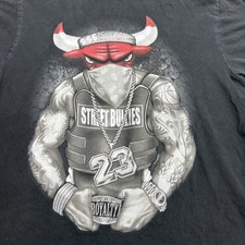 Vintage Chicago Bulls Street Bullies Black T-Shirt Short Sleeve  XL Flying Horse picture