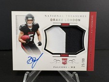 Drake London 2022 National Treasures Crossover Rookie Patch Autograph /99 🔴⚫️ picture