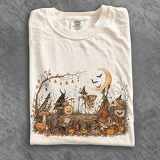 Halloween Insect Band T-Shirt Vintage Moth Beetle Witch Spooky Forest Tee picture