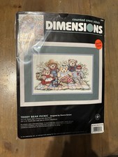 1996 Dimensions- Teddy Bear Picnic Cross Stitch Kit #3809 Dawna Barton RARE picture
