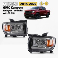 Halogen Headlight For 2015-2022 GMC Canyon W/ LED DRL Projector Left & Right picture
