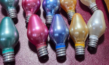 5 Vtg GE General Electric D23 Satin-Glo Christmas Light Bulbs RARE Working C-7 picture