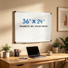 36 X 24 inches Magnetic Dry Erase Board with Aluminum Frame, Whiteboard picture