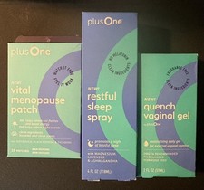 plusOne Quench Vaginal Moisturizer Gel 2 floz & Menopause Patch 16ct + Sleep NEW picture