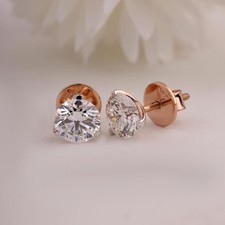 2.90 CT Round Cut Diamond Stud Earrings | Natural HPHT Earth-Mined Diamonds | picture