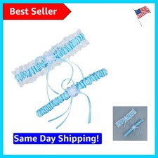 Elegant Women's 2-Piece White Lace Wedding Garters Set - Perfect Bridal Gift picture