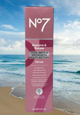 NO7 RESTORE & RENEW SERUM FIRMS FACE NECK & DECOLLETE MULTI ACTION SERUM 2.5 OZ. picture