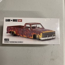 Kaido House x Mini GT Chevy Silverado Dually On Fire V1 KHMG127 1/64 picture