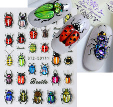 5D Embossed Beetle Bug Ladybug Nail Art Stickers Self Adhesive DIY 5D111 NH27 picture