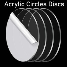 Ø 10-400mm Clear Plastic Circle Discs Round Perspex Thick 2mm 3mm 4mm 5mm & 10mm picture