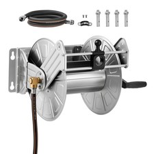 Uimoso Wall-Mount Hose Reel 150ft 5/8 in with Brass Connector and Hose Guide picture