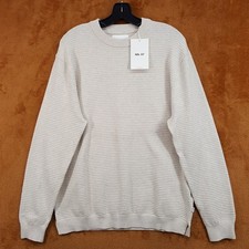 NN07 Sweater Mens Medium Tan Cream Pullover Crew Textured Knit FABIAN $190 picture