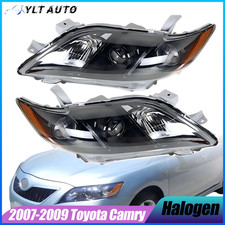 For 2007 2008 2009 Toyota Camry w/Black Housing Headlights Left+Right Headlamp picture