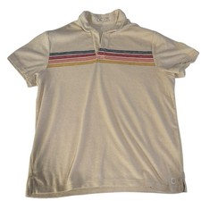 Marine Layer Terry Cloth Cut Striped Polo Shirt Capsule Shirt Beach Mens L/XL picture