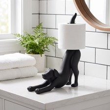 Stretching Cat Toilet Paper Holder, Dog Lion Bathroom Decor, Animal Roll Stand picture