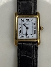 Auth Vintage Cartier Tank 18k Electroplated 1970s 21x28mm Manual Wind Movement picture