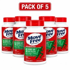 5 Pack Move Free Joint Health Advanced MSM With Glucosamine Coated Tablets 120 picture