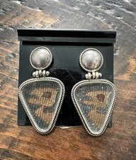 Vintage Southwestern Native American or Mexican artisan Textile Earrings 925 picture