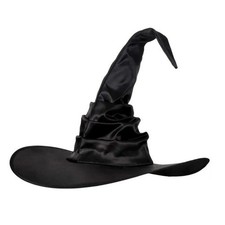Halloween Black Ruched Witch Hat Costume Accessory Halloween Cosplay Party USA picture