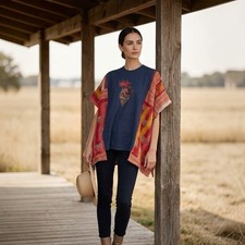 Handcrafted Upcycled Widespread Panic Kantha Tunic NWT One Size picture