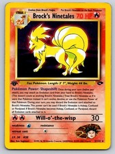 Brock's Ninetales 3/132 Rare Gym Challenge Pokemon 1st Edition Holo picture