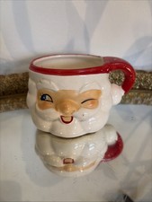 Vintage Holt Howard Winking Santa Claus Mug Japan Ceramic Red picture