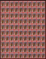 1932 WX66 Sheet of 100 Printer USP&L Carolers US Christmas Seals Folded MNH  picture