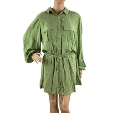 L*SPACE Amelia Tunic Dress Green Button Front Size S picture