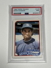 1989 Topps Traded - Deion Sanders #110T ROOKIE RC GRADED PSA 9 picture