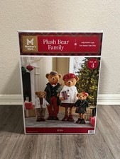 Member's Mark Plush Bear Family Set 4 Christmas Holiday Decorations Decor picture