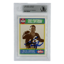 Frank Gifford Autographed 1990 Swell Greats #77 Beckett Authenticated picture