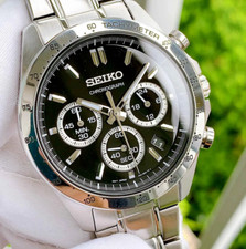 Seiko Spirit Black Dial Chronograph Stainless Steel Men's Watch SBTR013 picture