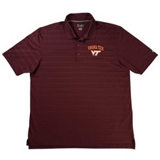 Virgina Tech Hokies Polo Shirt Men's L Maroon NCAA Football Champion Embroidered picture