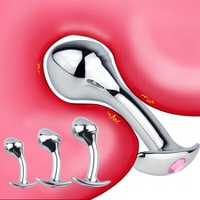 Metal Butt Plug Vibrator Prostate Massager Anal Bead Dildo Sex Toy for Men Women picture