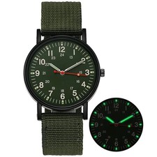 Men's Military Army Luminous 24 Hours Dial Nylon Strap Date Quartz Wrist Watch picture