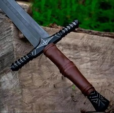 Hand Forged Carbon Steel Viking Sword | Battle Ready Medieval Sword w/ Scabbard. picture