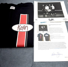 Korn Signed 1999 Family Values Promo Photo & XL Shirt Jonathan Davis Head Silver picture