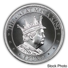 Intaglio Mint The Great MAGA King Trump 1 oz .999 Fine Silver Art Round picture