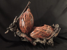 Antique Meiji 19th Century Japanese Double Nest Form Ikebana basket sculpture picture