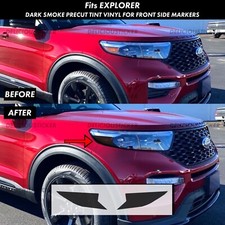 Fits 20-24 Ford Explorer SMOKE Headlight Side Marker PreCut Vinyl Tint Overlays picture