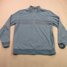 TravisMathew Haymaker Men's Blue L 1/4 Zip Pullover Golf Sweater Long Sleeve picture