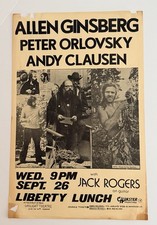 Original 1979 Allen Ginsberg Liberty Lunch Austin TX Poetry Concert Poster picture