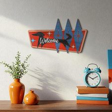 15 x 8.8 Inches Starburst Mid Century Modern Art Retro Wall Decor picture