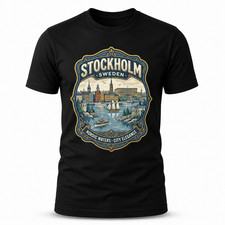 Stockholm Sweden Waterfront Graphic T-Shirt Unisex Travel Tee picture